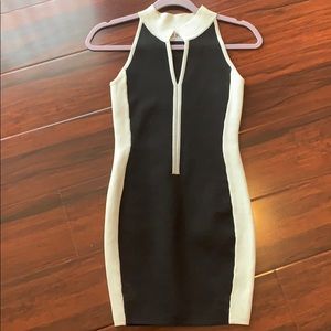 Black and white bodycon dress